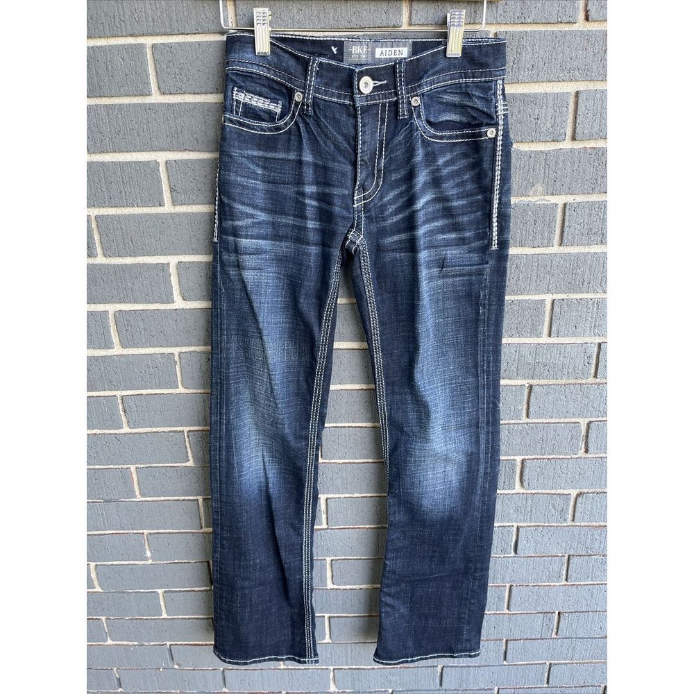 BKE Aiden Women's Bootleg Jeans 25R Dark‎ Wash Faded Stretch NWOT